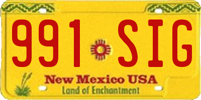 NM license plate 991SIG