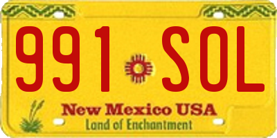 NM license plate 991SOL
