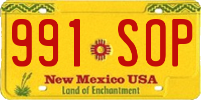 NM license plate 991SOP