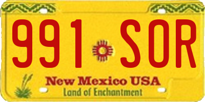 NM license plate 991SOR