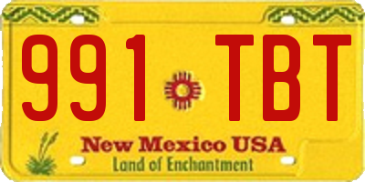 NM license plate 991TBT