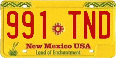 NM license plate 991TND