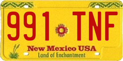 NM license plate 991TNF