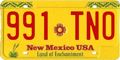 NM license plate 991TNO