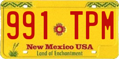 NM license plate 991TPM