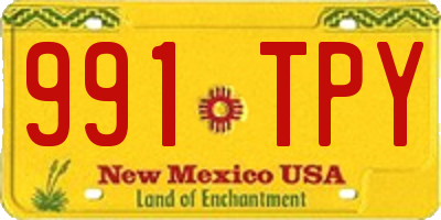 NM license plate 991TPY
