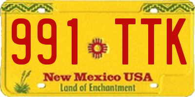 NM license plate 991TTK