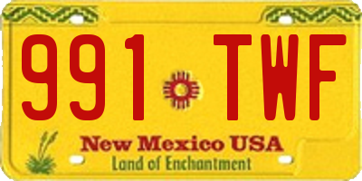 NM license plate 991TWF