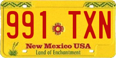 NM license plate 991TXN