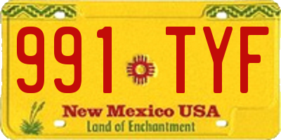 NM license plate 991TYF