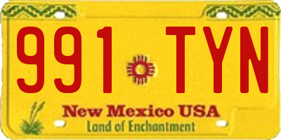 NM license plate 991TYN