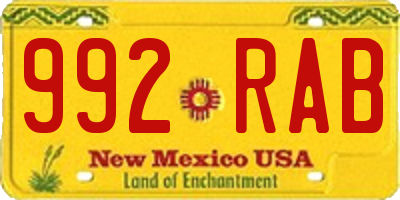 NM license plate 992RAB