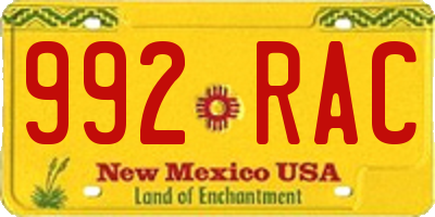 NM license plate 992RAC