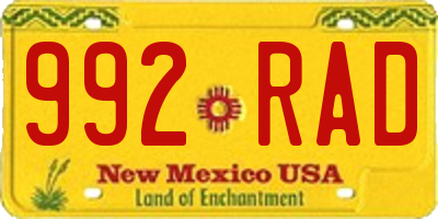 NM license plate 992RAD