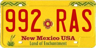 NM license plate 992RAS