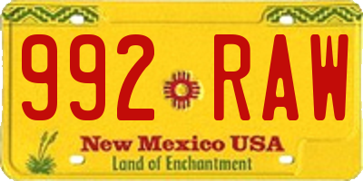 NM license plate 992RAW