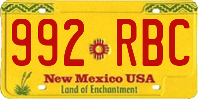 NM license plate 992RBC