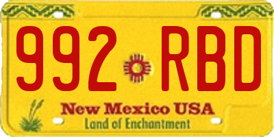 NM license plate 992RBD