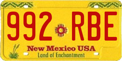 NM license plate 992RBE