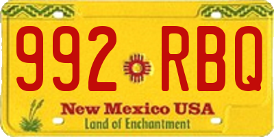 NM license plate 992RBQ