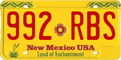 NM license plate 992RBS