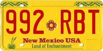 NM license plate 992RBT