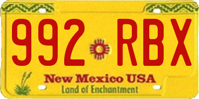 NM license plate 992RBX