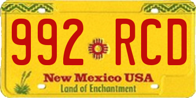 NM license plate 992RCD