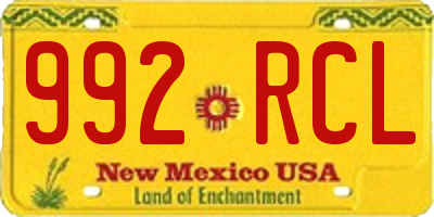 NM license plate 992RCL
