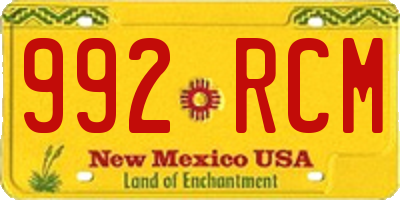NM license plate 992RCM