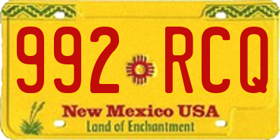 NM license plate 992RCQ