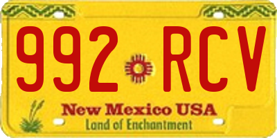 NM license plate 992RCV
