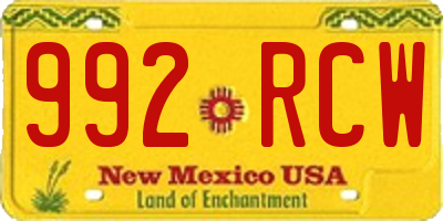NM license plate 992RCW