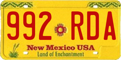 NM license plate 992RDA