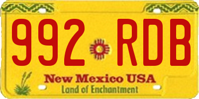 NM license plate 992RDB