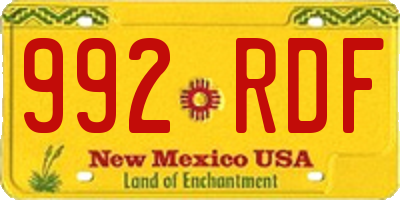 NM license plate 992RDF