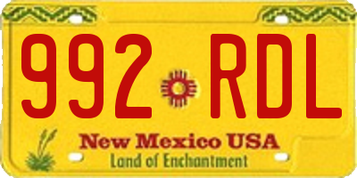 NM license plate 992RDL