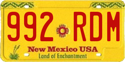 NM license plate 992RDM