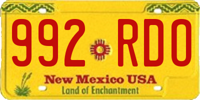 NM license plate 992RDO