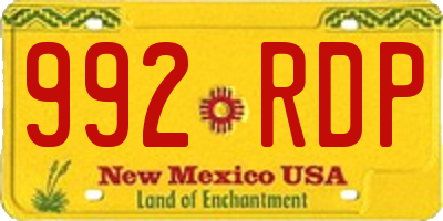NM license plate 992RDP