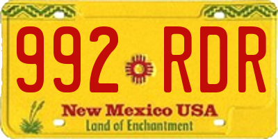 NM license plate 992RDR