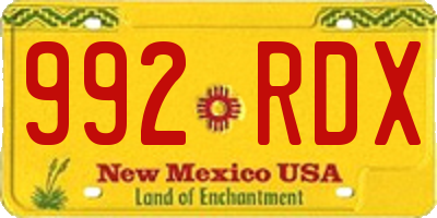 NM license plate 992RDX