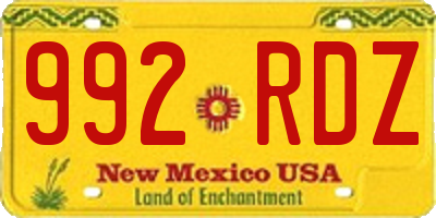 NM license plate 992RDZ