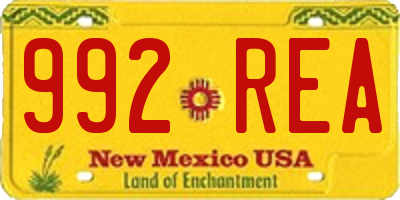 NM license plate 992REA