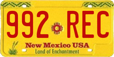 NM license plate 992REC