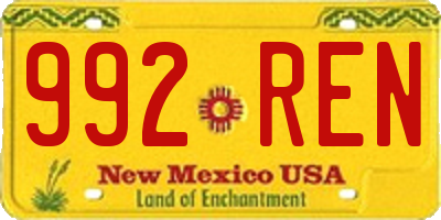 NM license plate 992REN