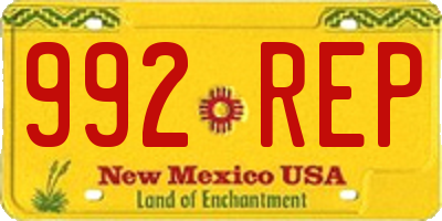 NM license plate 992REP