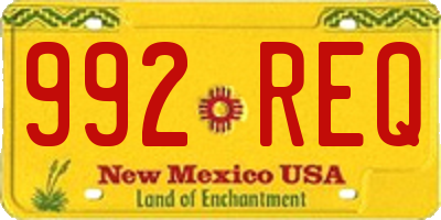 NM license plate 992REQ