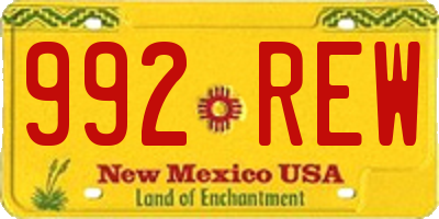 NM license plate 992REW