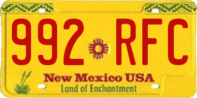NM license plate 992RFC